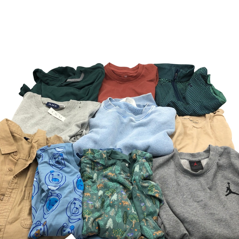 Boys Size 10-12 (L) Long Sleeve T-Shirts BUNDLE Sweater Gap Jordan Tea
